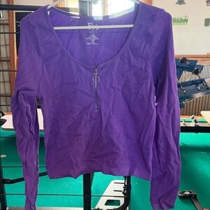 BECO Purple Long Sleeve Top with Zipper